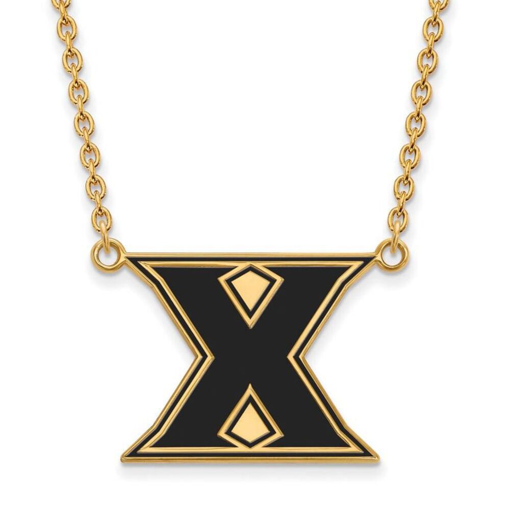14k Gold Plated Silver Xavier U Large Enameled 'X' Pendant Necklace